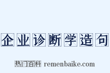 企业诊断学造句是什么意思的图片